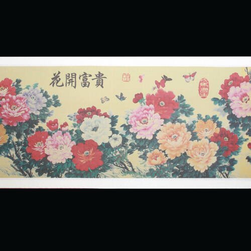 1.5m×0.5m Flowers blossom and wealth flourishes